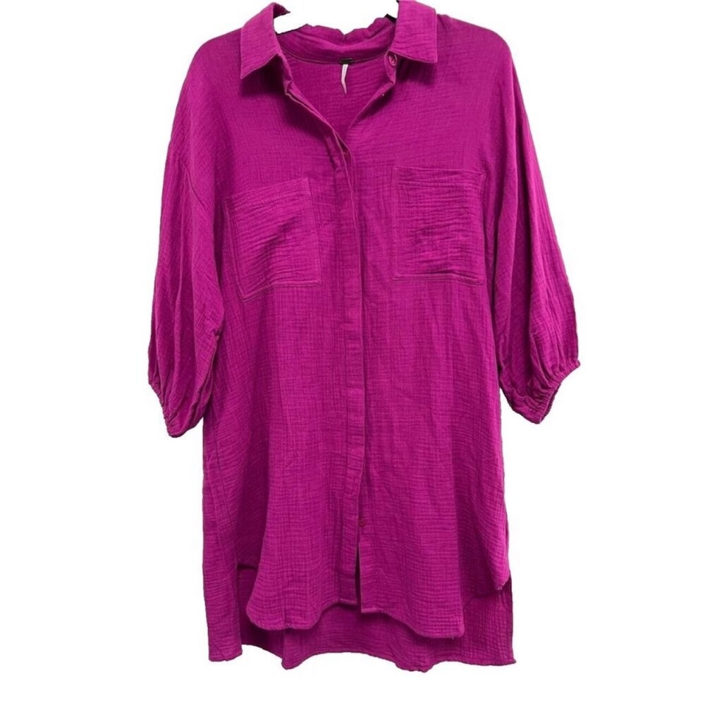 Young Fabulous & Broke YFB Women
Gauze Cotton Shirtdress Pink Dress XS